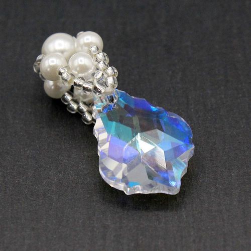 Elsie Baroque Pendant Bail Kit crystal ab jewelry making kit — DIY set with beads and instructions for creating handmade jewelry