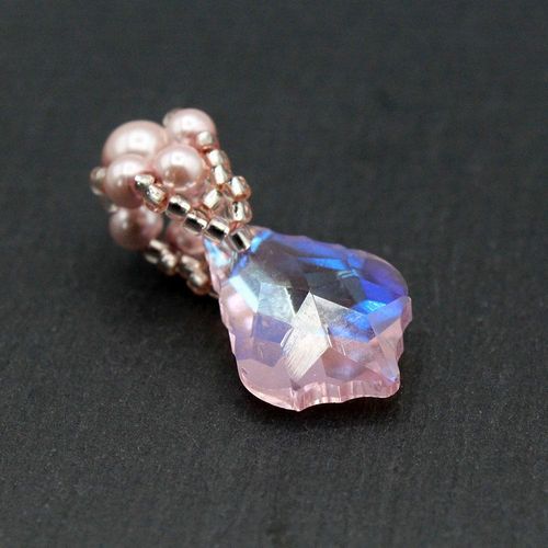 Elsie Baroque Pendant Bail Kit dusty pink jewelry making kit — DIY set with beads and instructions for creating handmade jewelry