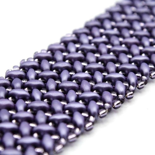 SuperDuo Chevron Bracelet powdery lilac bracelet making kit — DIY set with beads and instructions for creating handmade jewelry