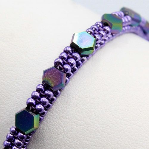 BC WK24 Double Wrap Herringbone Grape 6mm 10pcs for jewellery making