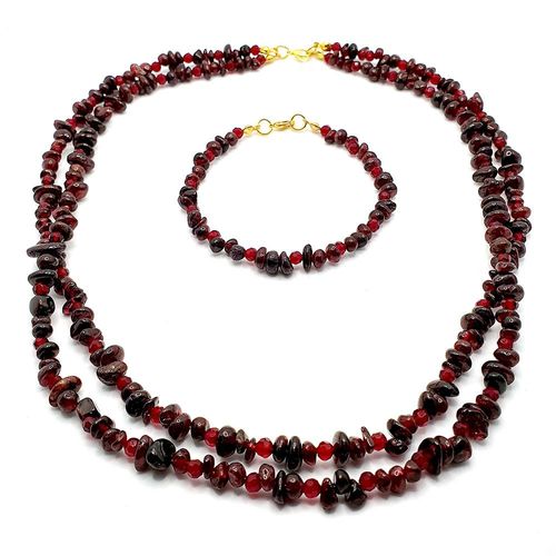 Anya Necklace & Bracelet Set garnet bracelet making kit — DIY set with beads and instructions for creating handmade jewelry
