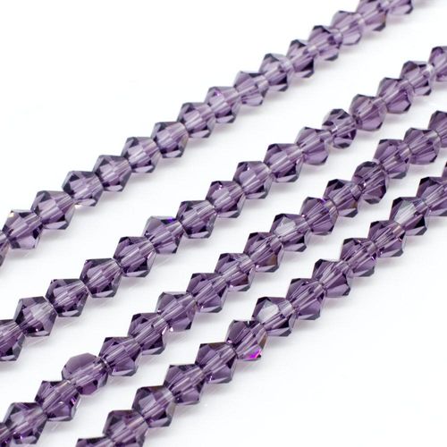 4mm crystal bicone beads light purple — faceted for jewelry making and beadwork