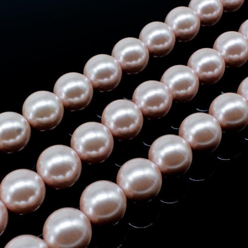 Glass Pearl Round Beads 10mm - Rose Pink