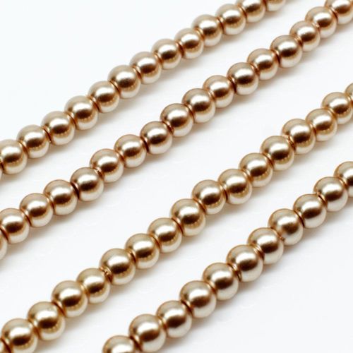 Glass Pearl Round Beads 3mm - Ecru