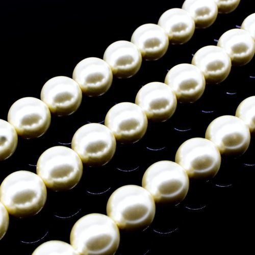 Glass Pearl Round Beads 10mm - Ivory