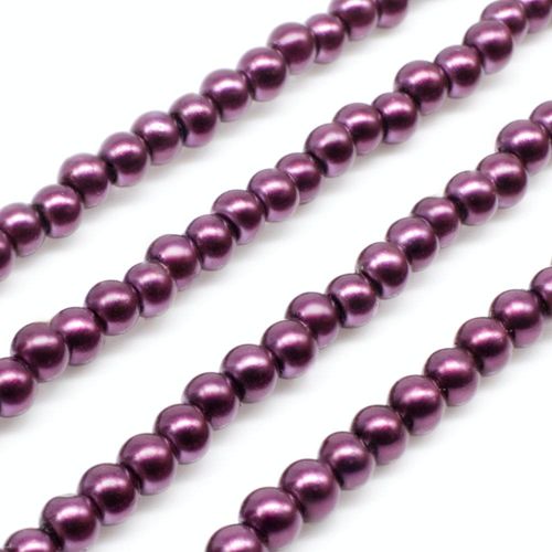 Glass Pearl Round Beads 3mm - Mulberry