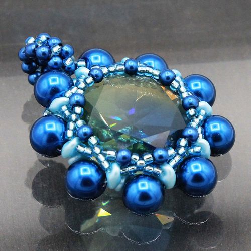 Eliana Crystal Pendant azure jewelry making kit — DIY set with beads and instructions for creating handmade jewelry