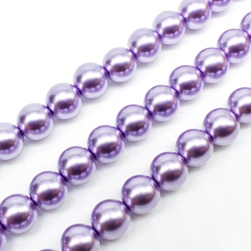 Glass Pearl Round Beads 8mm - Light Purple