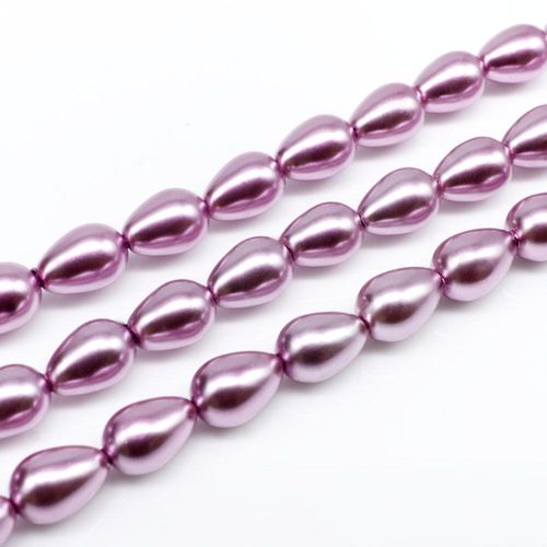 Glass Pearl Drop 6x9mm - Lilac