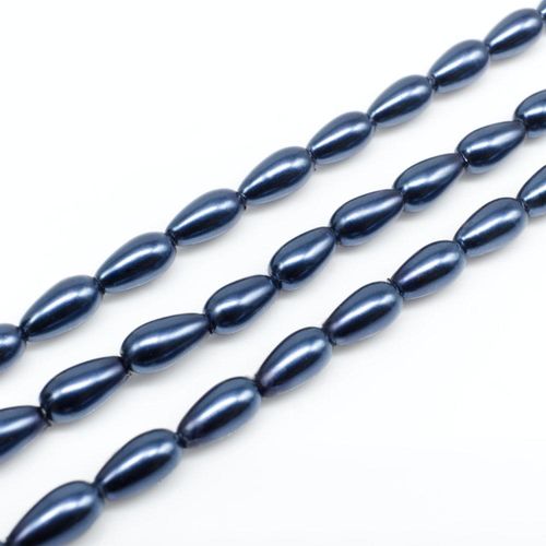 Glass Pearl Drop Beads 4x8mm Montana for jewellery making
