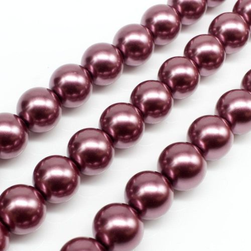 Glass Pearl Round Beads 10mm Indian Pink for jewellery making
