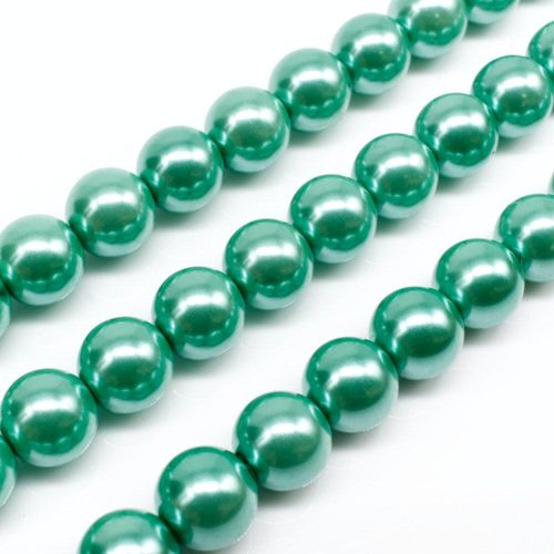 Glass Pearl Round Beads 10mm - Sea Foam Green