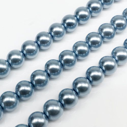 Glass Pearl Round Beads 8mm - Sky Blue
