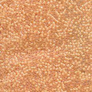size 11 Miyuki Delica seed beads lined flesh ab db067 5g — 5g pack, premium Japanese cylinder beads perfect for bead weaving, embroidery,…