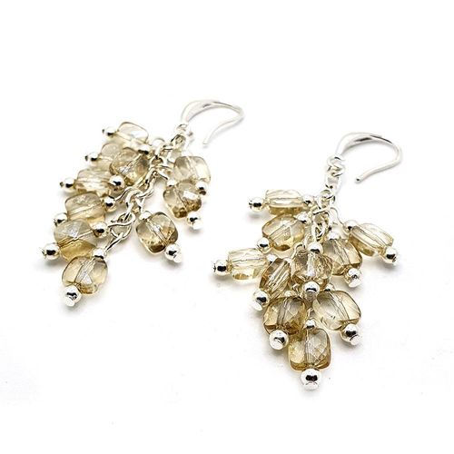 Tara Crystal Earrings dark champagne earring making kit — DIY set with beads and instructions for creating handmade jewelry