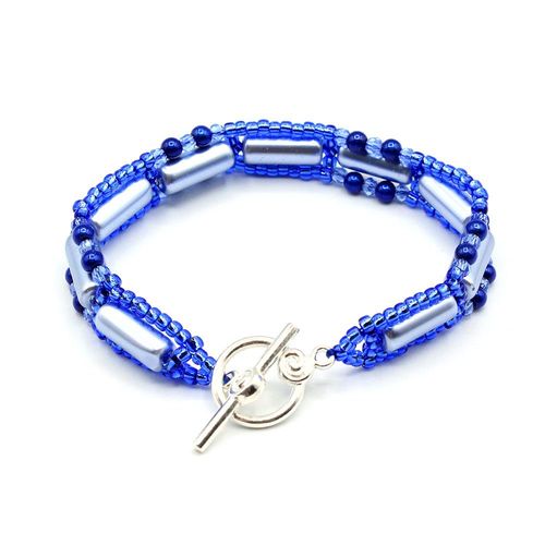Phoebe Bracelet royal sapphire bracelet making kit — DIY set with beads and instructions for creating handmade jewelry
