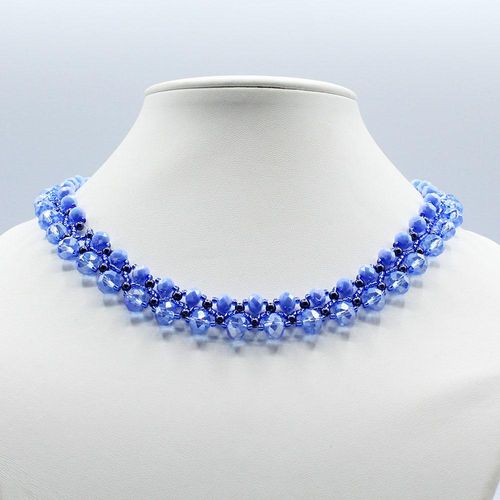 Christina Necklace prussian sapphire necklace making kit — DIY set with beads and instructions for creating handmade jewelry