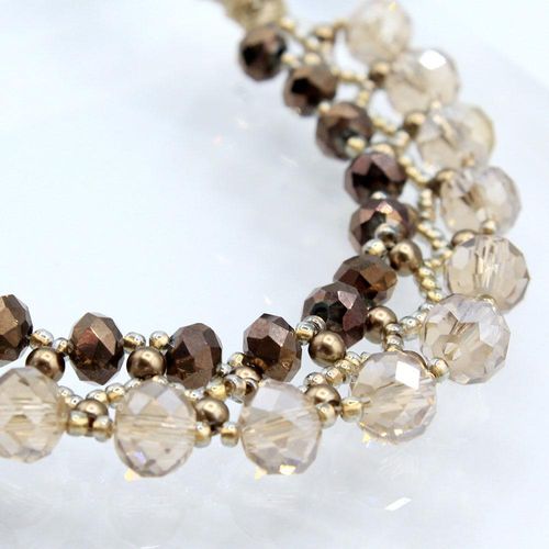 Christina Necklace champagne bronze necklace making kit — DIY set with beads and instructions for creating handmade jewelry