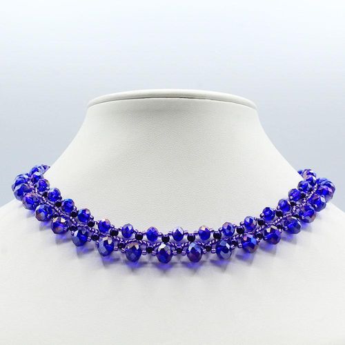 Christina Necklace regal blue necklace making kit — DIY set with beads and instructions for creating handmade jewelry