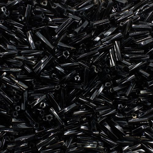Bugle Beads 6mm Twisted Hematite 100g for jewellery making
