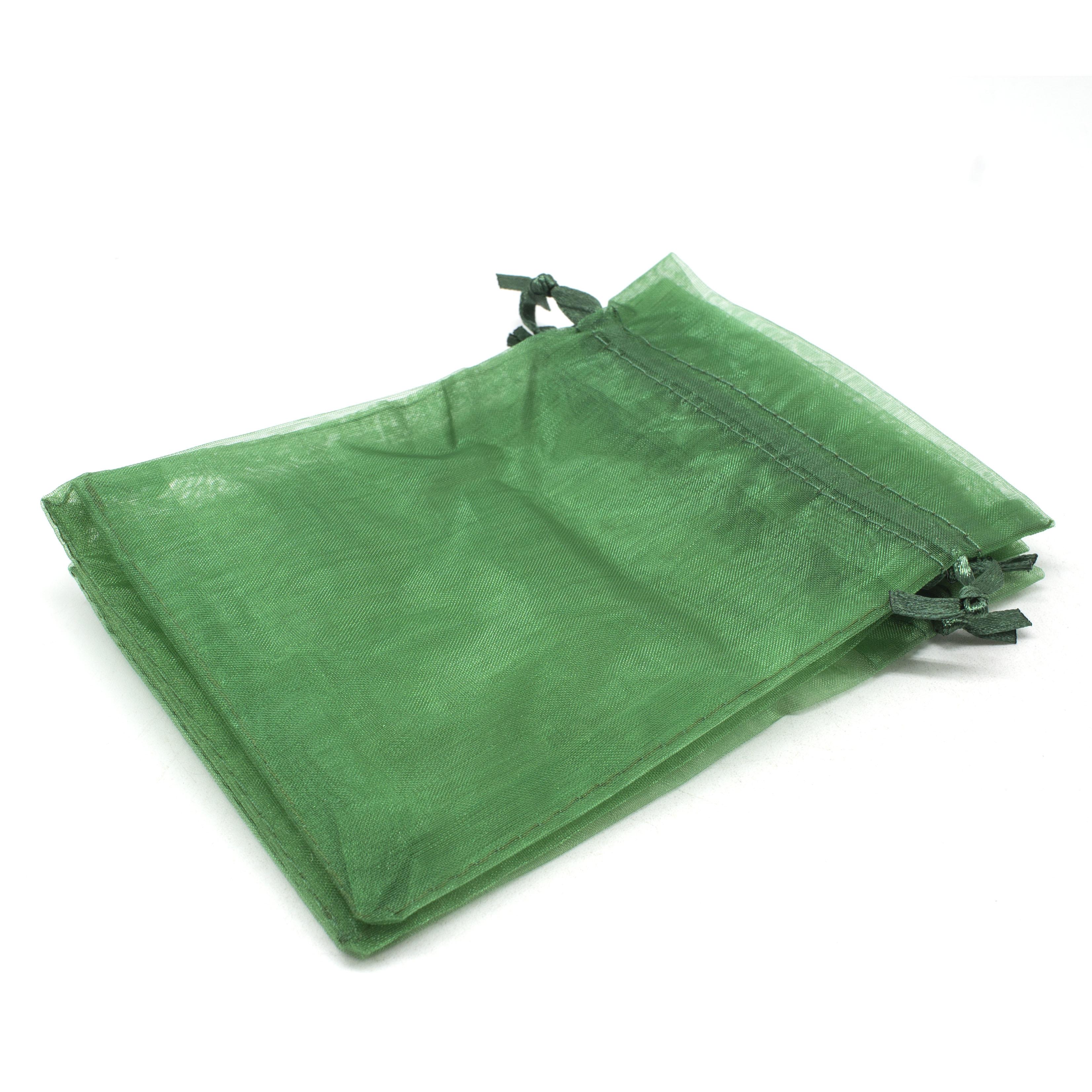 Organza Gift Bag Green 100mm Craft, hobby & jewellery supplies