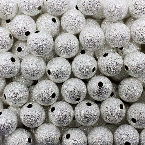 Stardust Beads 10mm Silver 8 pcs for jewellery making