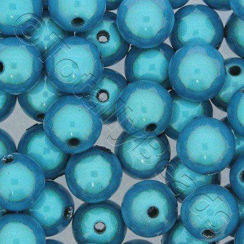 12mm Miracle acrylic round beads 12mm round turquoise 25pcs — pack of 25, reflective 3D-effect beads ideal for jewelry making, crafts, an…