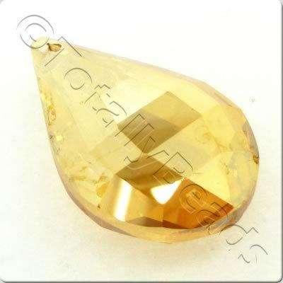 Crystal Pendant - Drop 38x24mm - Light Topaz Shiny
