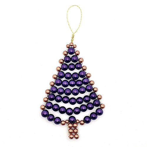 Hanging Christmas Tree Decoration Makes 3 velvet jewelry making kit — DIY set with beads and instructions for creating handmade jewelry