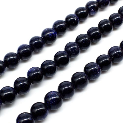 Blue Sandstone Bead - Round 8mm 16" String