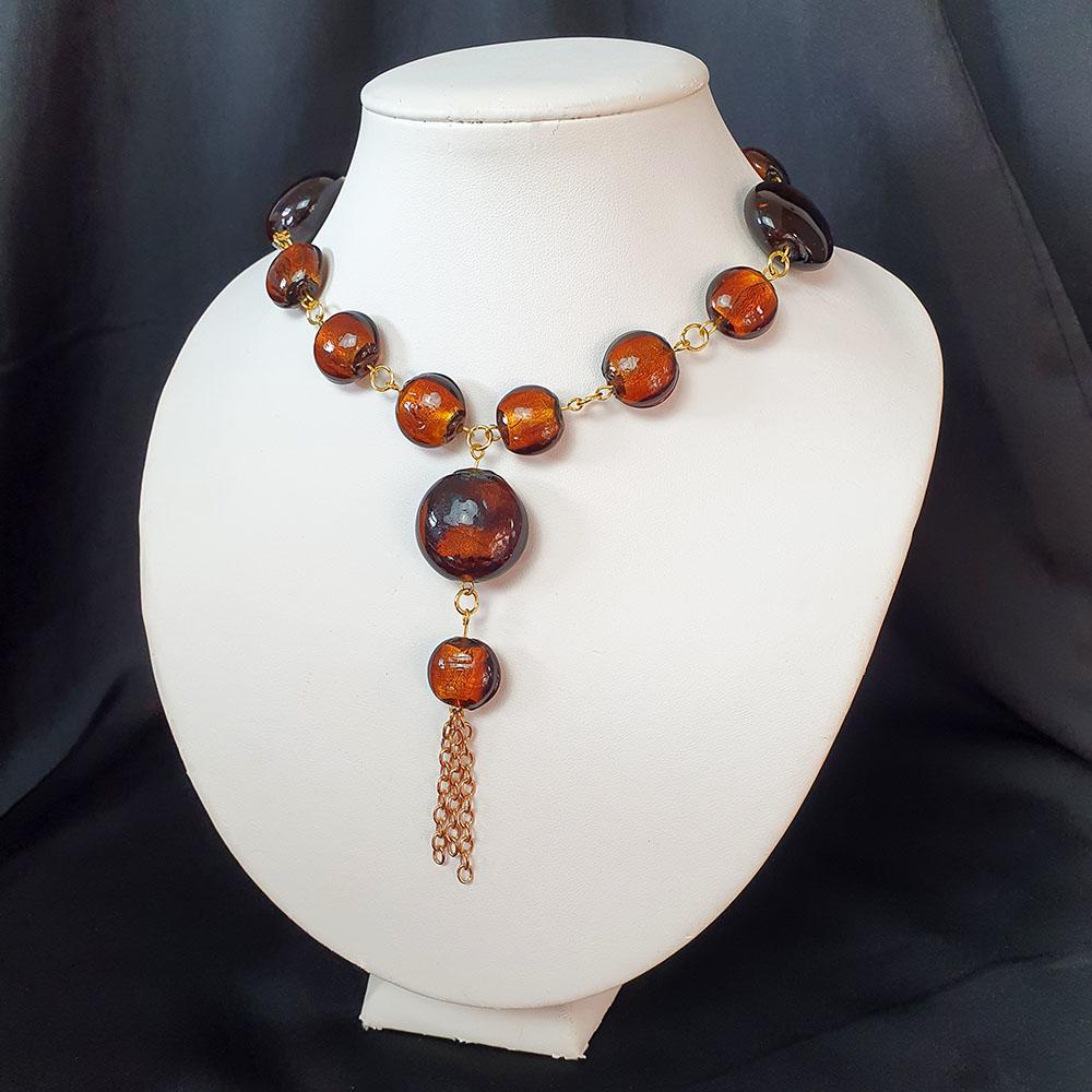Elise Necklace brown necklace making kit — DIY set with beads and instructions for creating handmade jewelry