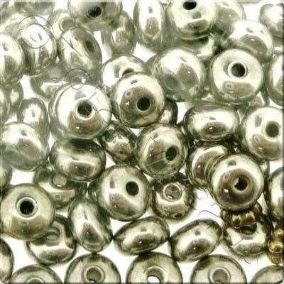 Acrylic Antique Silver Bead - Rondelle 5x3mm