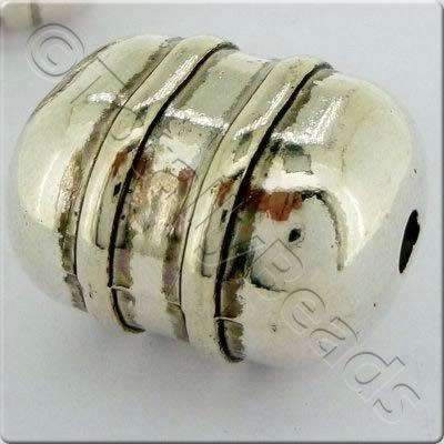 Acrylic Antique Silver Bead - Rectangle Barrel 27mm