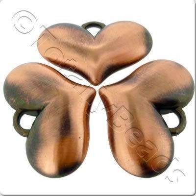 Acrylic Red Copper Charm - Heart 38mm