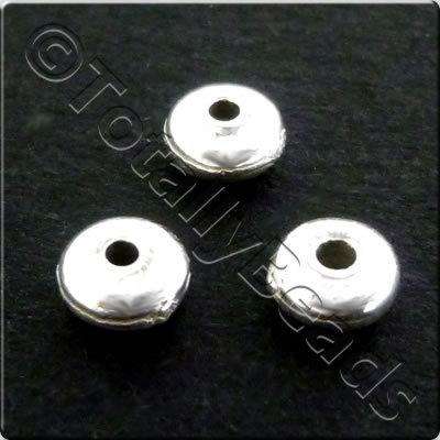 Metalised Acrylic Bead Rondelle 4x2mm - Silver 500pcs