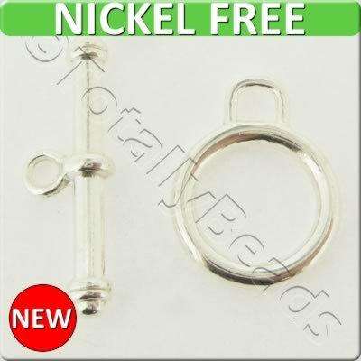 Metal Toggle - Simple Ring 14mm 6 sets Silver Plated
