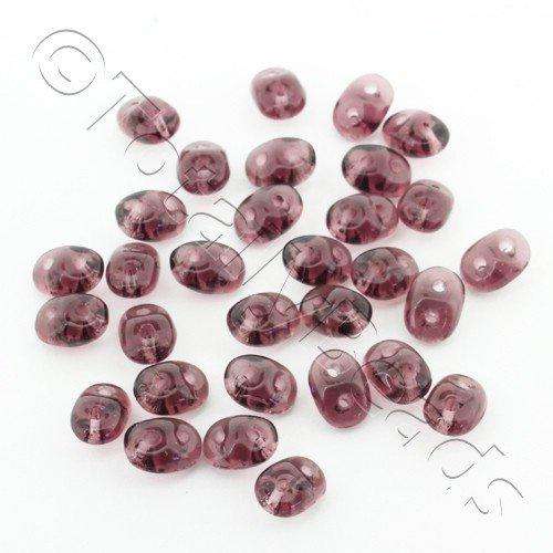 10g Czech glass Rulla beads amethyst — two-hole beads for jewelry making and bead weaving