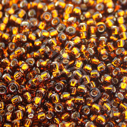 Toho Size 8 Seed Beads 10g - Silver Lined Smoky Topaz