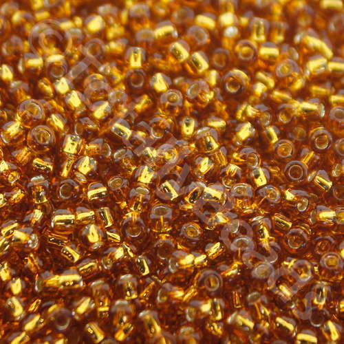 Toho Size 11 Seed Beads 10g - Silver Lined Topaz