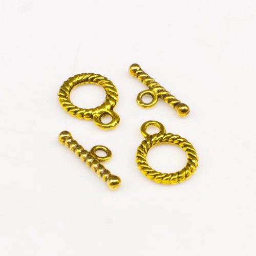 Metal Toggle Rope Ring 10mm 8sets Antique Gold for jewellery making