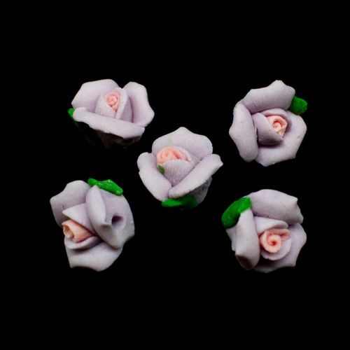 Fimo Flower Bead 10mm Lilac 4pcs for jewellery making