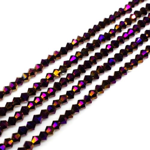 3mm crystal bicone beads purple iris — faceted for jewelry making and beadwork