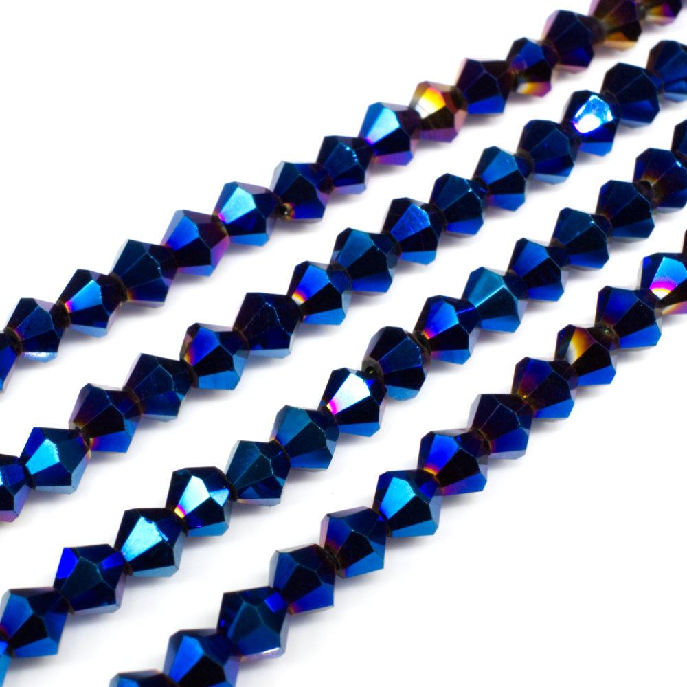 5mm crystal bicone beads blue iris — faceted for jewelry making and beadwork