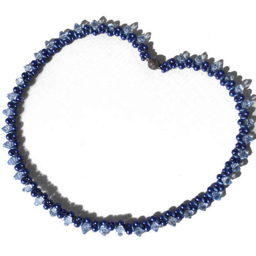 Bianca Crystal Drop Necklace Kit blue necklace making kit — DIY set with beads and instructions for creating handmade jewelry