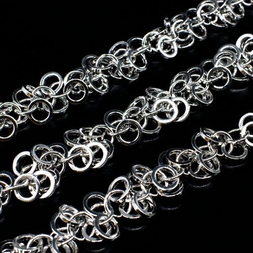 Rhodium Plated Chain Multiple 6mm Rings 40cm for jewellery making
