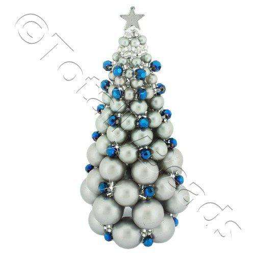 Christmas Tree Kit silver jewelry making kit — DIY set with beads and instructions for creating handmade jewelry