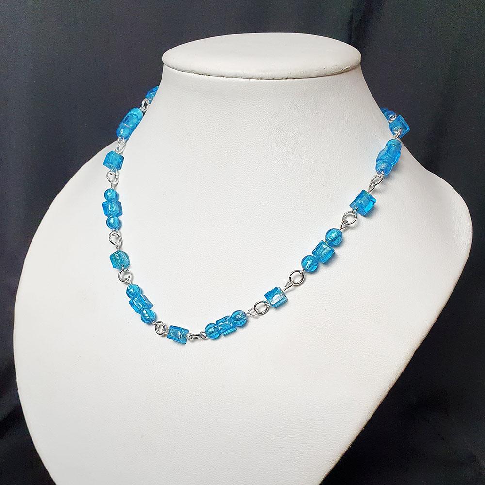 Georgia Necklace aruba blue necklace making kit — DIY set with beads and instructions for creating handmade jewelry