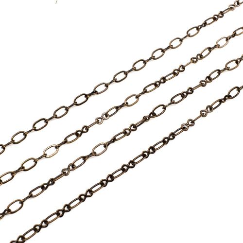 Bronze Plated Chain Oval 4mm & Figure 8 3mm 1 Metre for jewellery making