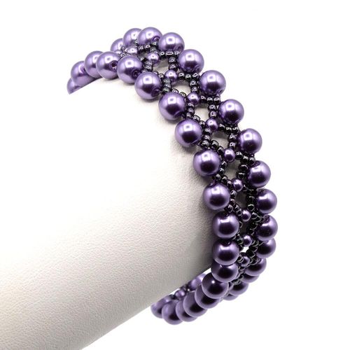 Serenity Bracelet purple bracelet making kit — DIY set with beads and instructions for creating handmade jewelry