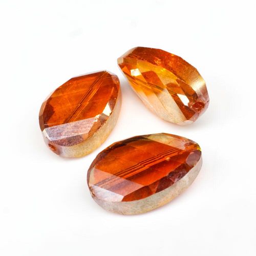 13mm crystal beads orange, pack of 6 — faceted for jewelry making and beadwork
